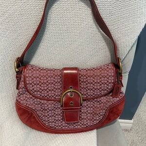 Coach Red and Purple Shoulder Bag